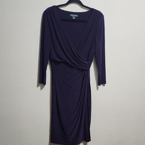 Ralph Lauren Deep Purple Long Sleeve Dress